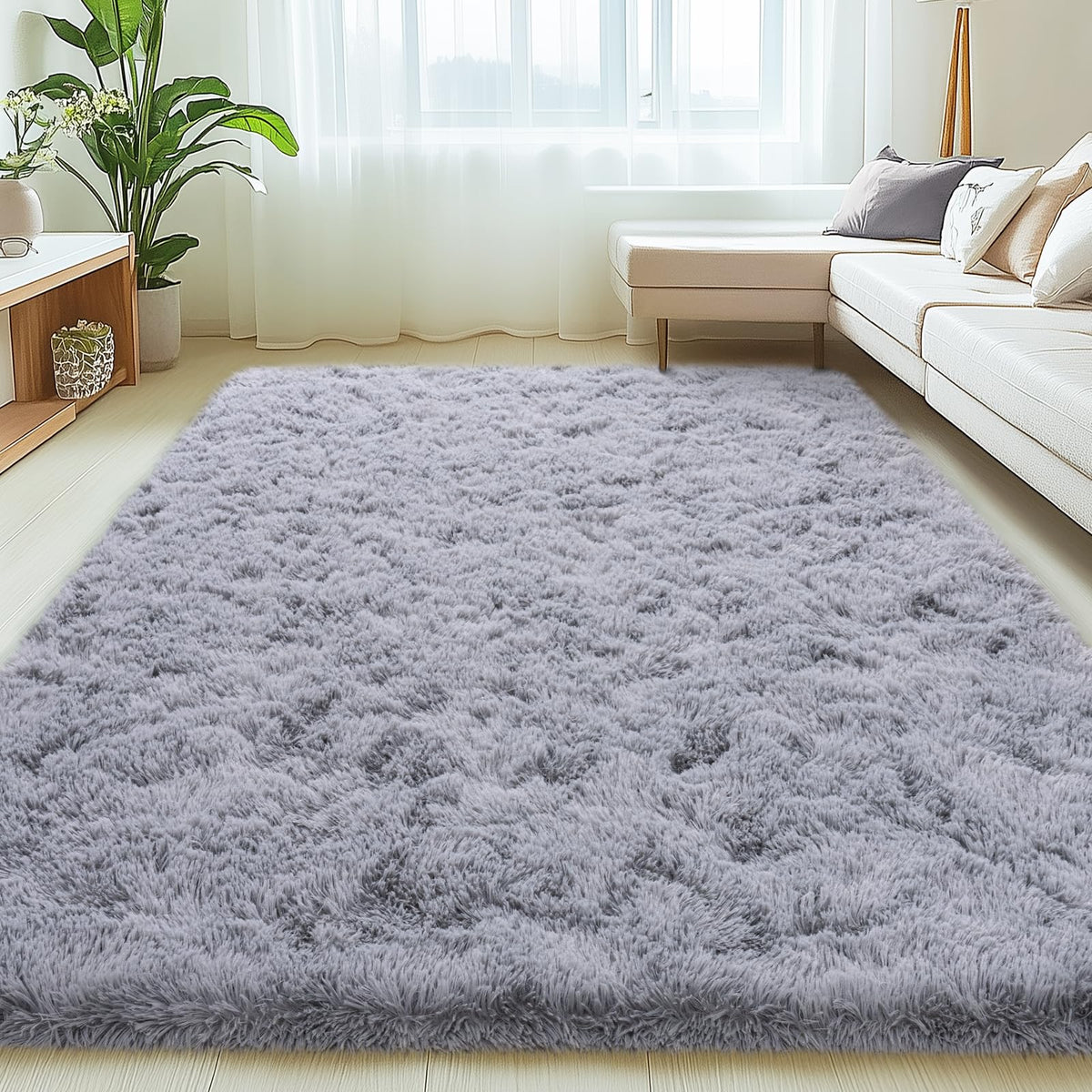 Mugorn 8x10 Area Rugs for Living Room, Large Fluffy Black Rugs for Bedroom