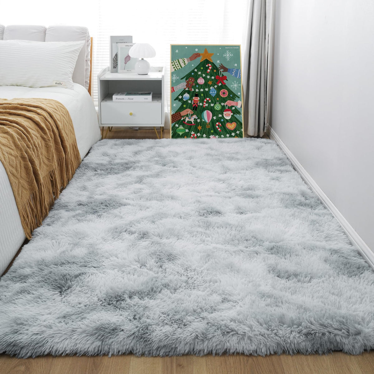 Pink Fluffy 4x6 Area Rugs for Bedroom Girls, Plush Washable Carpet