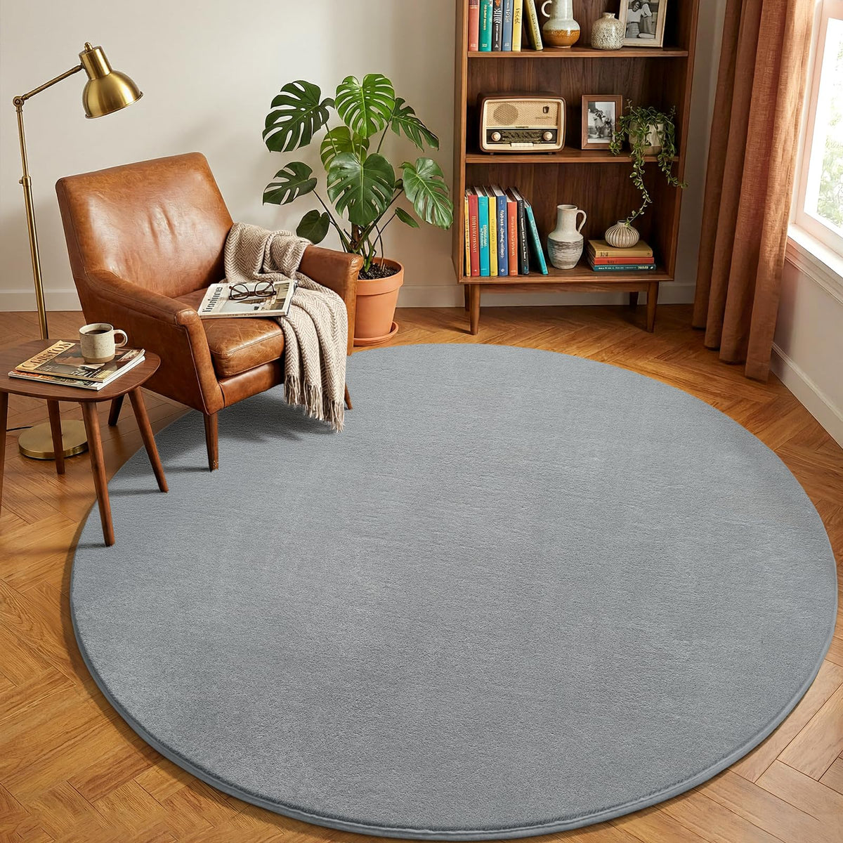 Amearea Modern Area Rugs for Bedroom Living Room, 4x6 Black Memory Foam Rug