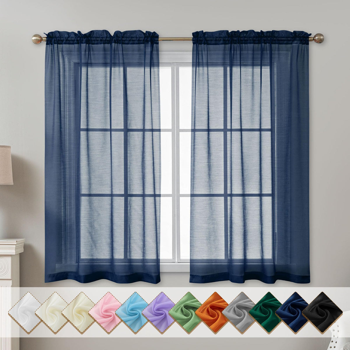 Natural Sheer Curtains 96 Inches Long Rod Pocket