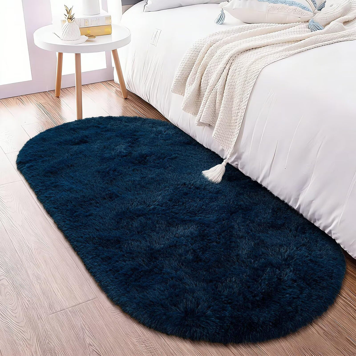 Noahas 2x6 Black Fluffy Soft Runner Rug Non-Slip for Bedroom Dorm Hallway