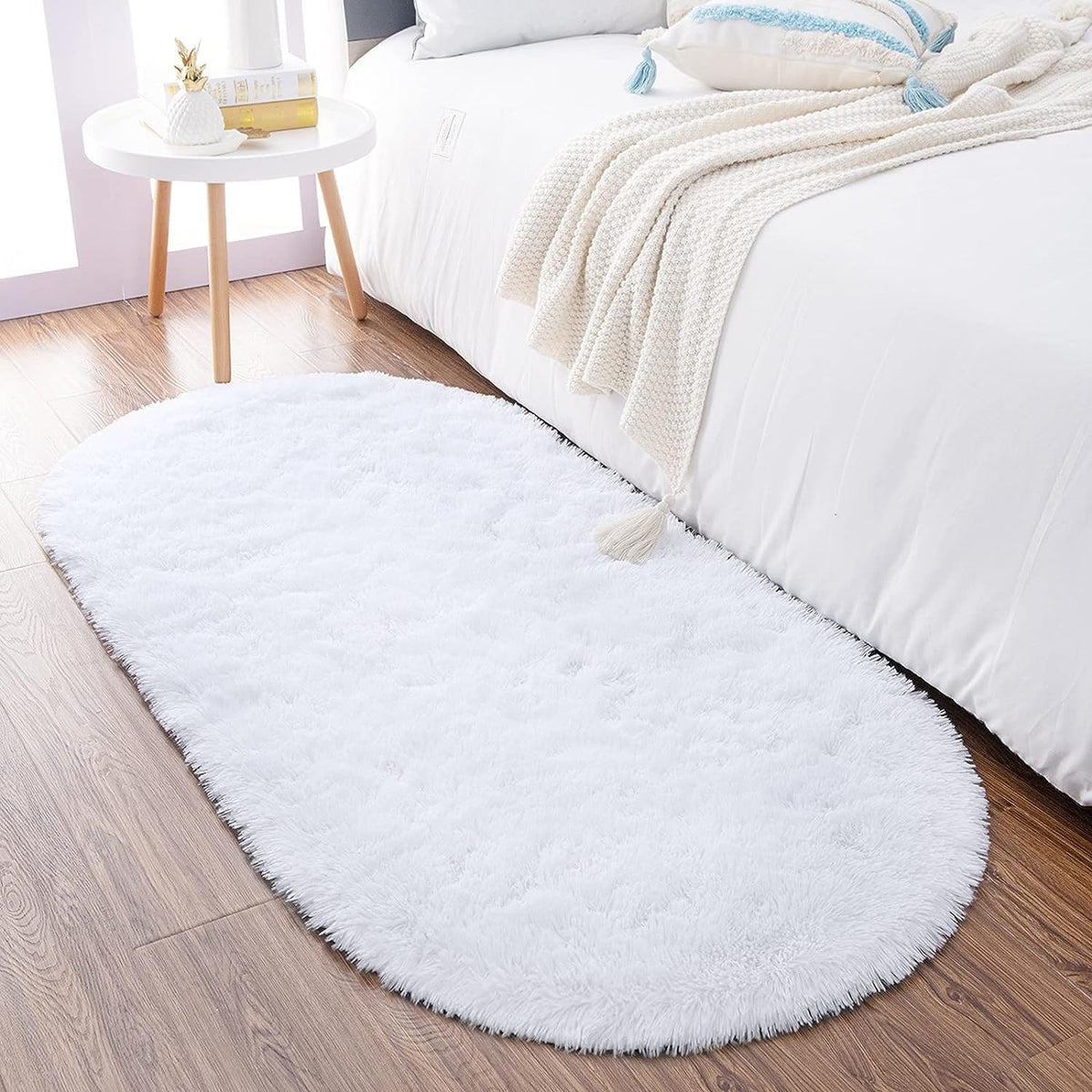 Noahas 2x6 Black Fluffy Soft Runner Rug Non-Slip for Bedroom Dorm Hallway