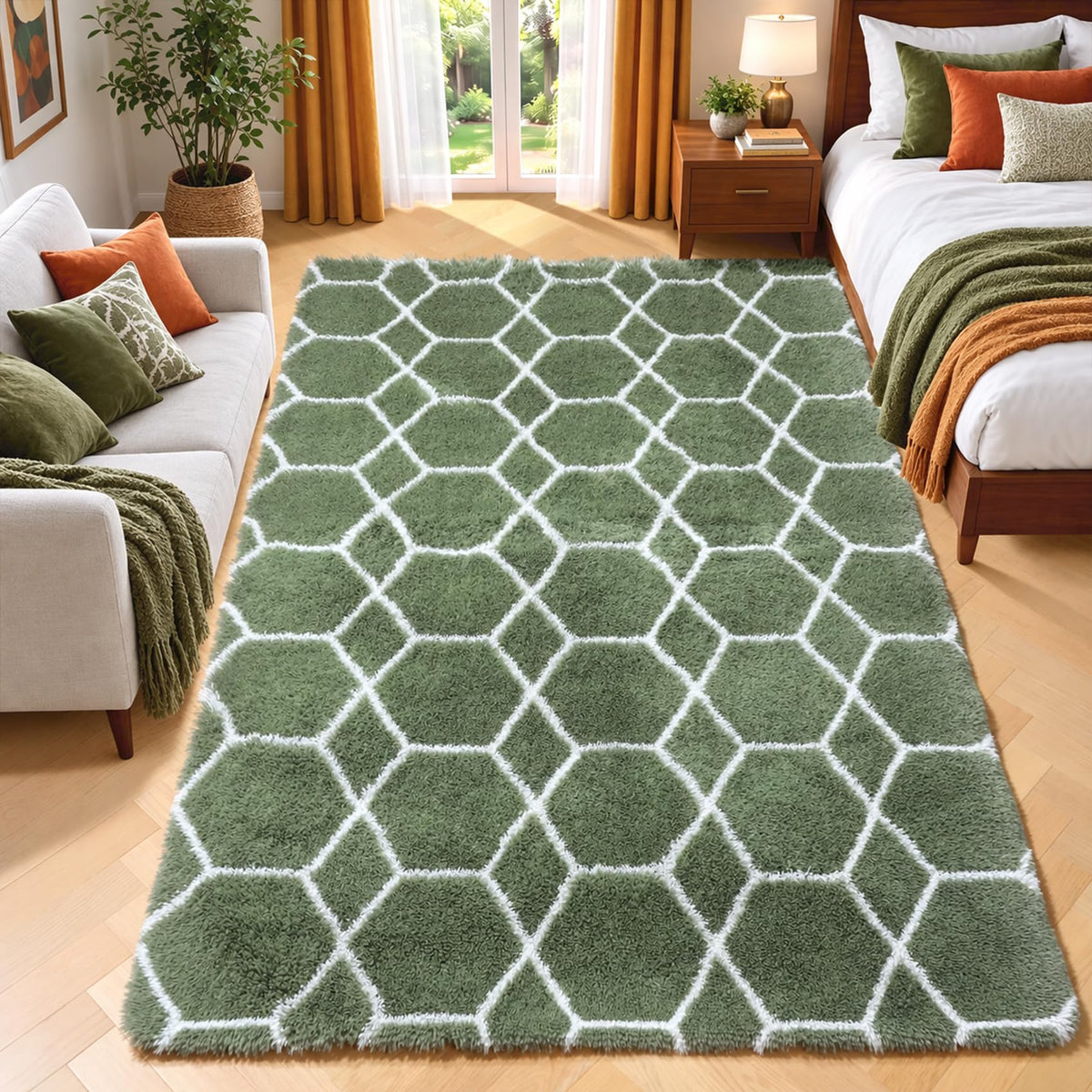 Runner Rugs for Bedroom Living Room, 2x6 Tie-Dyed Beige Hallway Area Rug