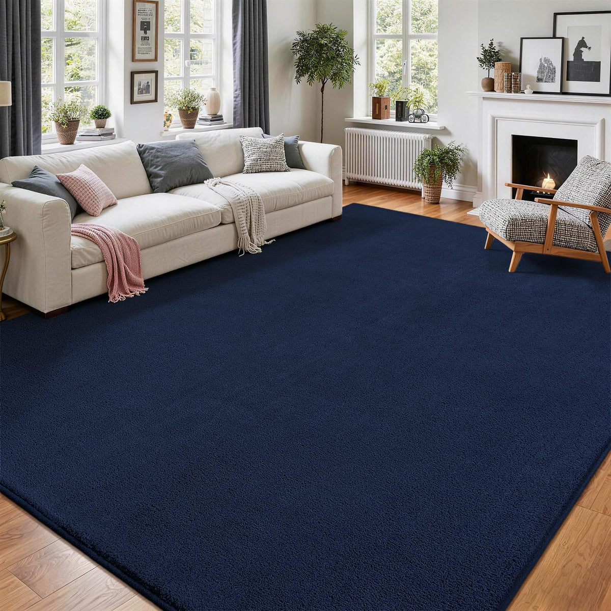 Vasofe Black Area Rugs for Living Room Bedroom, 4x6 Modern Memory Foam Rug