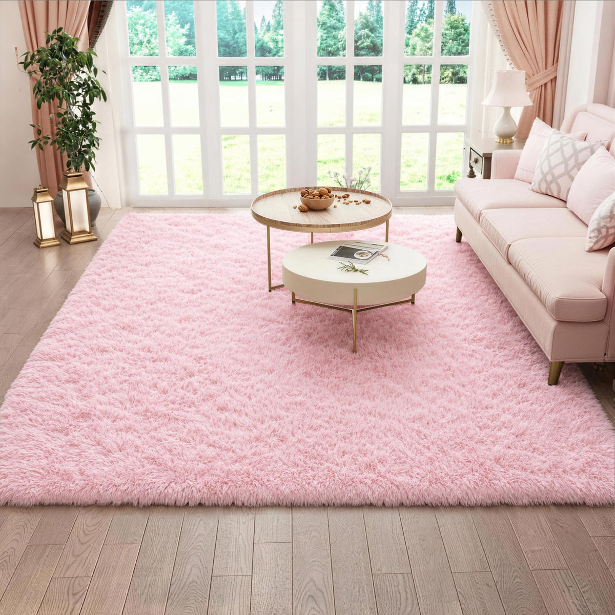 Ophanie 5x7 Area Rugs for Living Room Ivory, Fluffy Shag Large Fuzzy Plush Soft Rug, Shaggy Floor Big Carpets for Bedroom Nursery, Kids Home Decor Aesthetic with Over 99 pcs Pile fibers