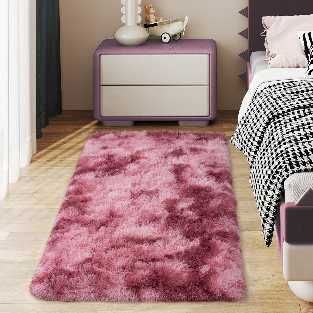 Soft Runner Rugs for Bedroom Hallway 2x6 Beige Fluffy Shag Washable