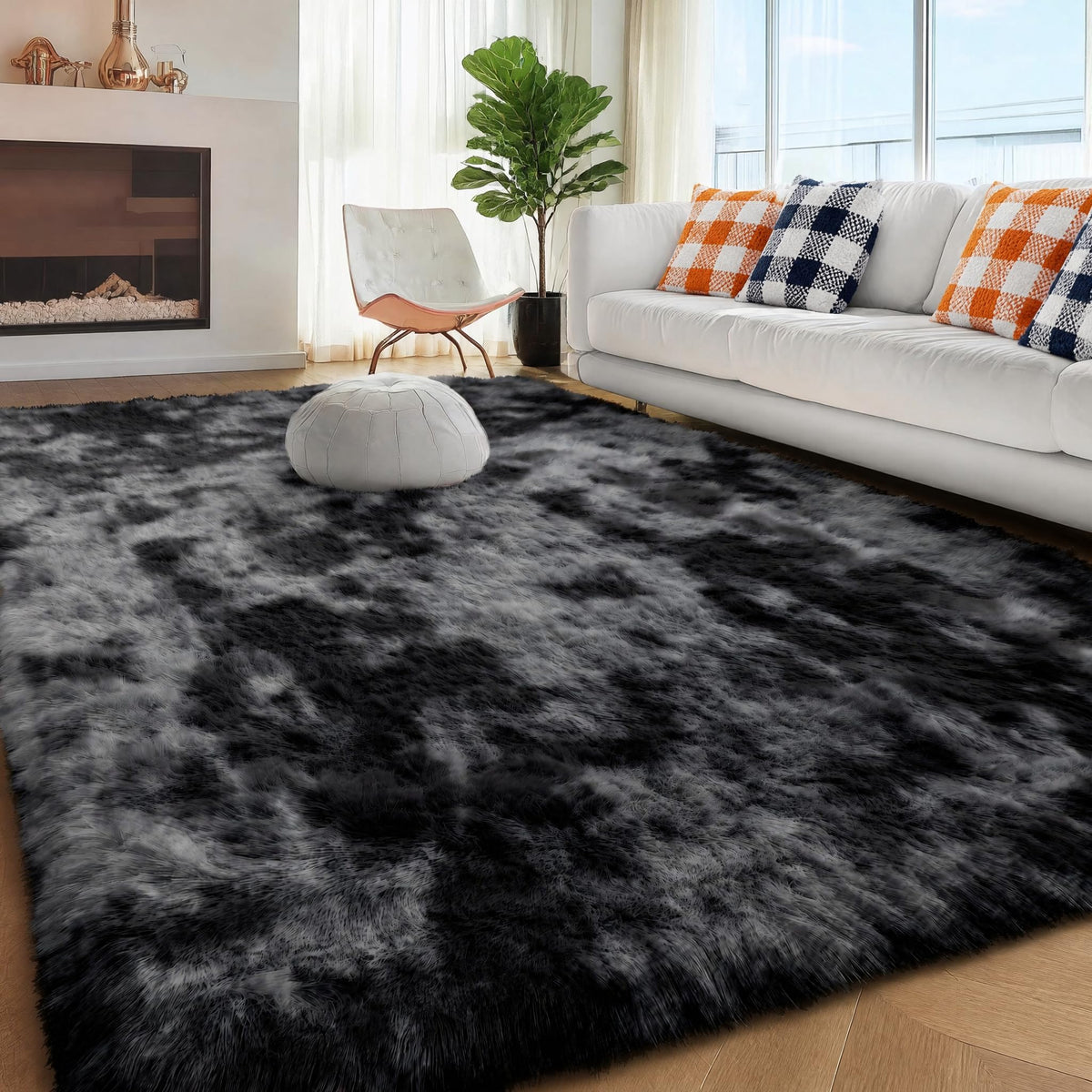 Rainbow Area Rugs for Girls Bedroom Fluffy Soft Vibrant Rugs Kids Playroom