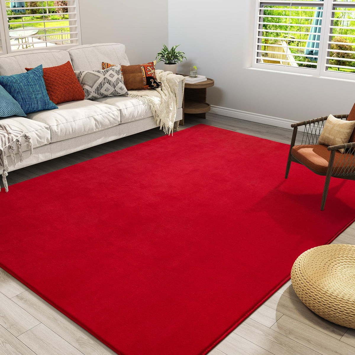 Amearea Modern Area Rugs for Bedroom Living Room, 4x6 Black Memory Foam Rug