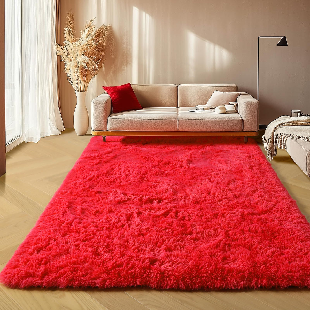 Runner Rugs for Bedroom Living Room, 2x6 Tie-Dyed Beige Hallway Area Rug