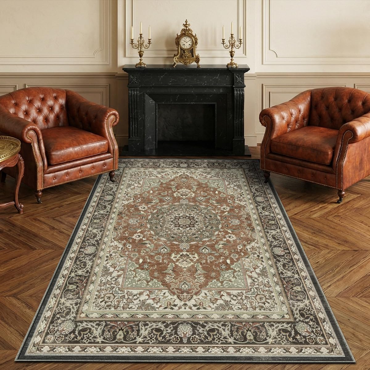 8x10 Area Rugs Living Room: Bedroom Vintage Washable Carpet Beige