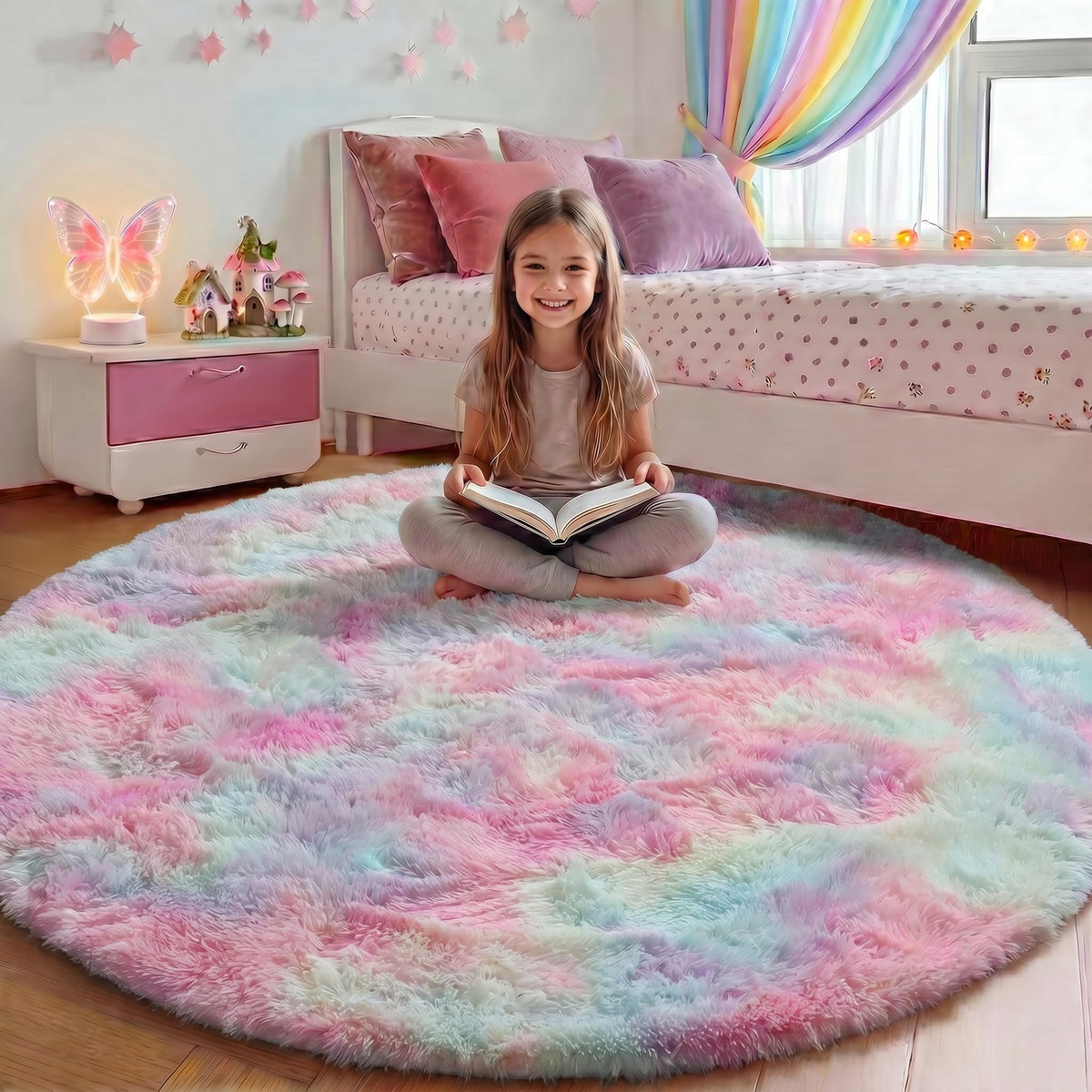 Runner Rugs for Bedroom Living Room, 2x6 Tie-Dyed Beige Hallway Area Rug
