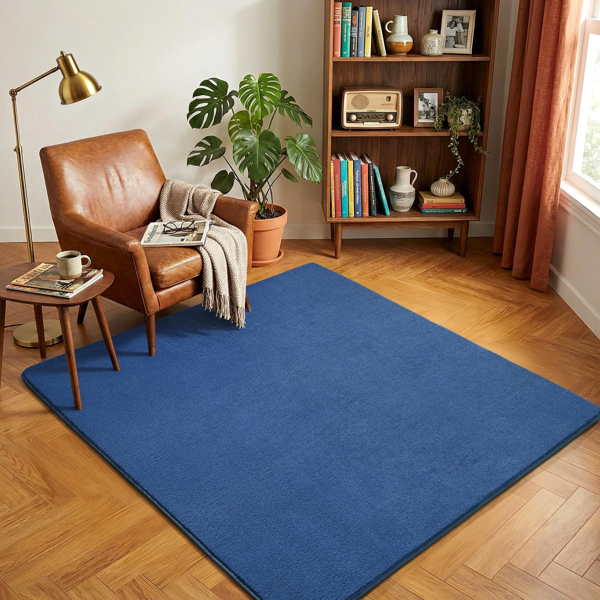 Amearea Modern Area Rugs for Bedroom Living Room, 4x6 Black Memory Foam Rug