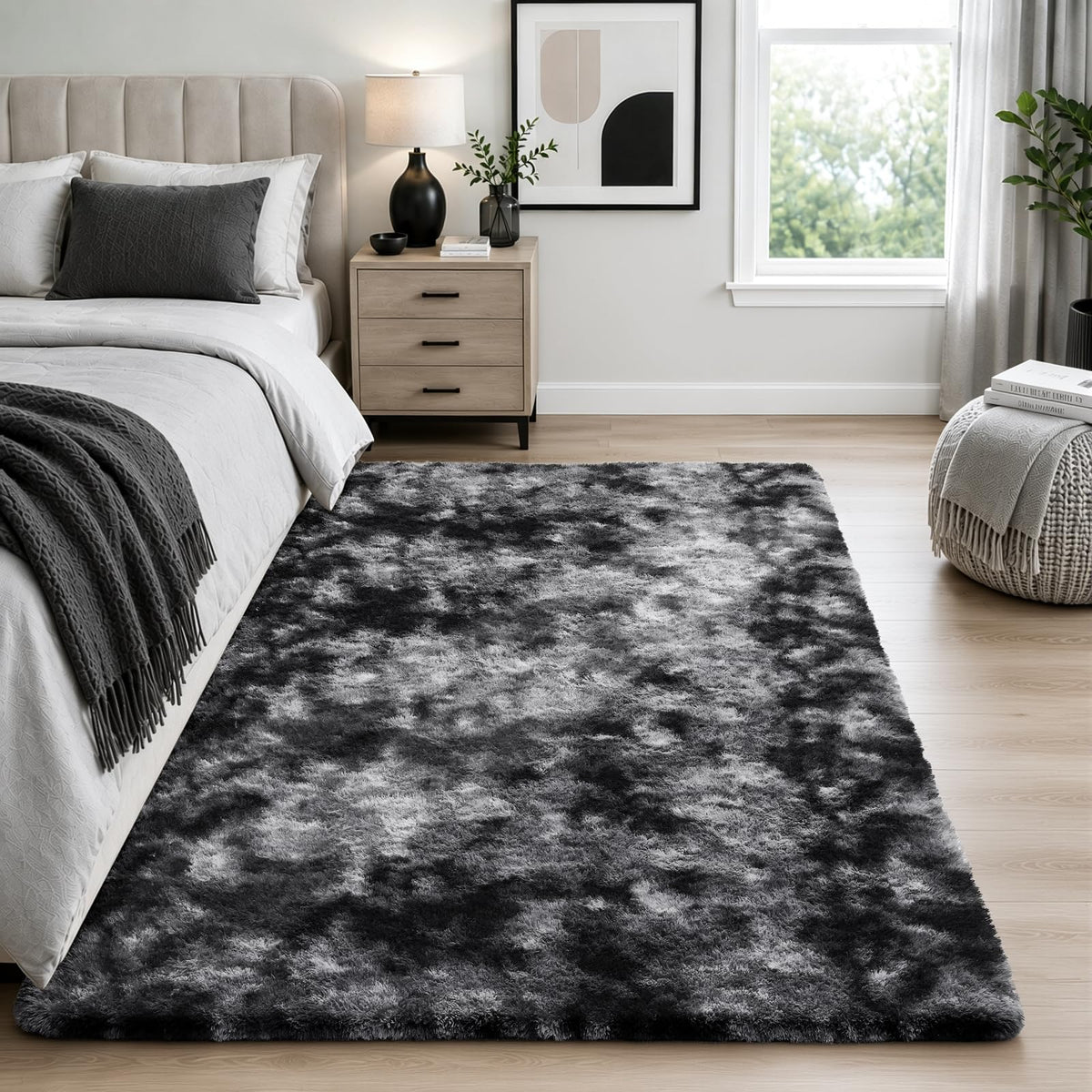 Ophanie 5x7 Area Rugs for Living Room Ivory, Fluffy Shag Large Fuzzy Plush Soft Rug, Shaggy Floor Big Carpets for Bedroom Nursery, Kids Home Decor Aesthetic with Over 99 pcs Pile fibers