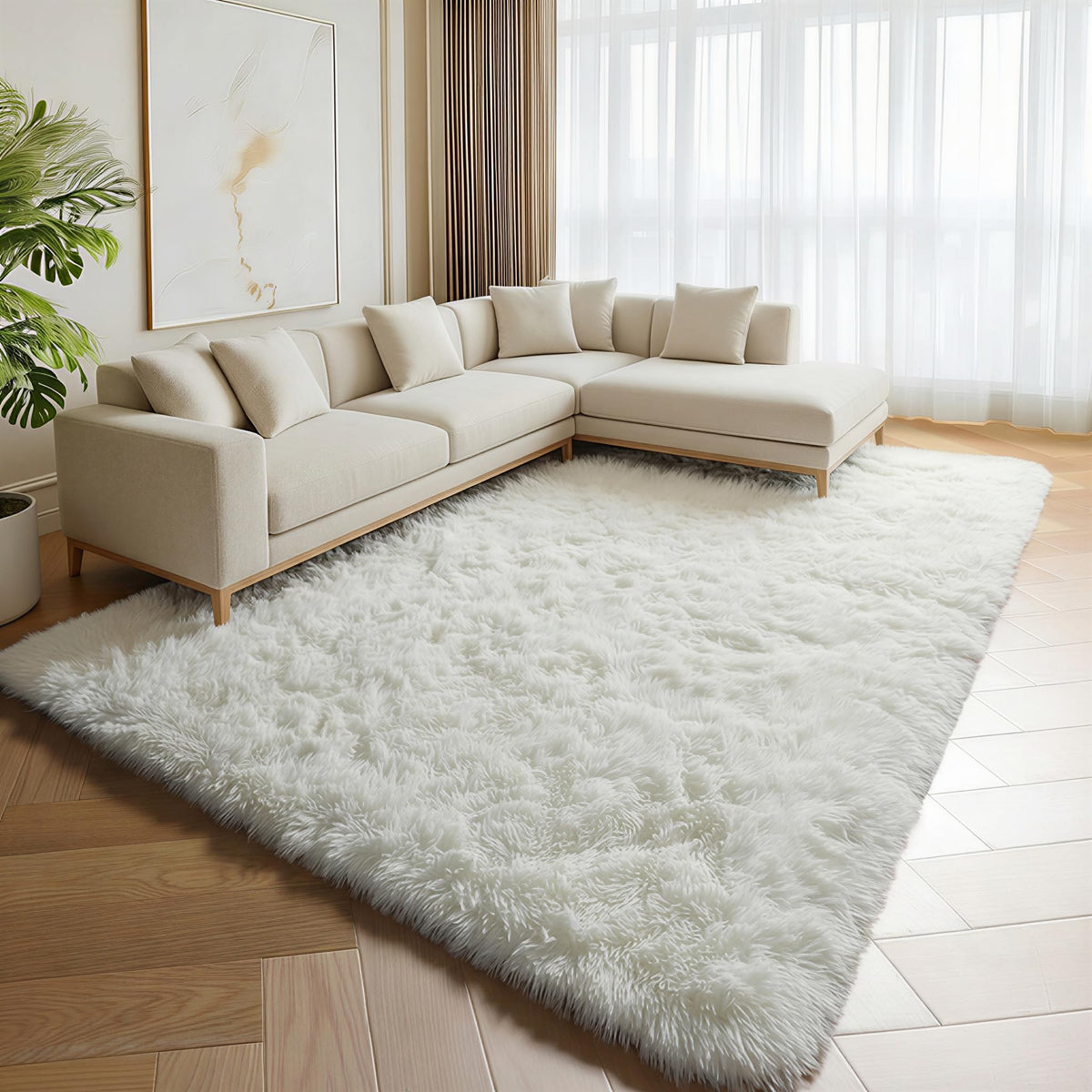 Runner Rugs for Bedroom Living Room, 2x6 Tie-Dyed Beige Hallway Area Rug