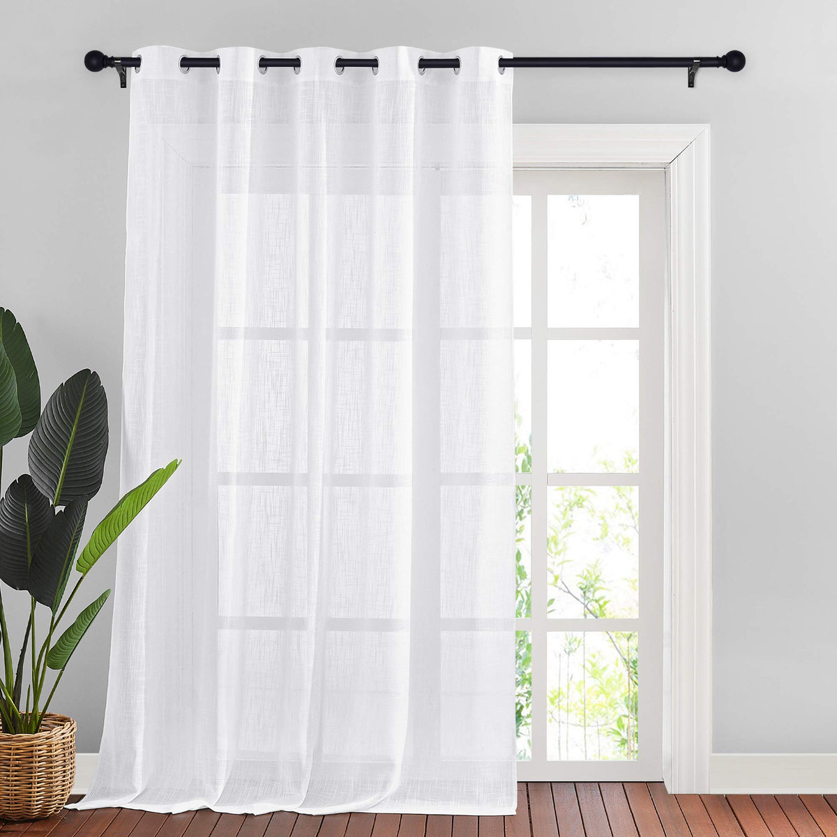 NICETOWN White Sheer Curtains for Windows 84 Inch Length, 52" W, 2 Panels