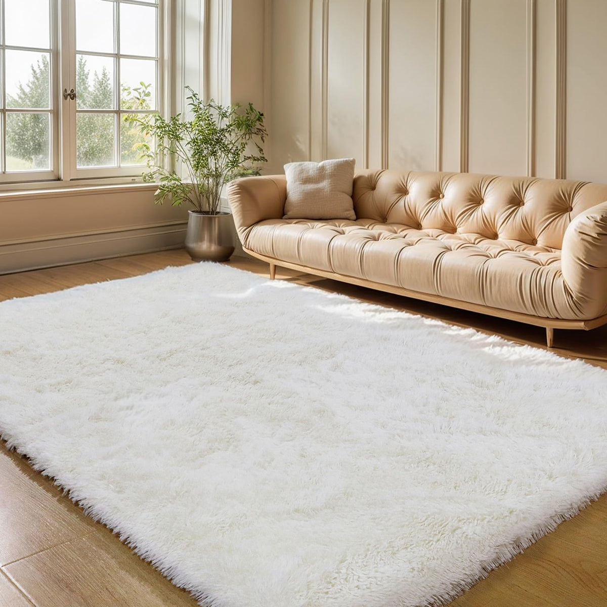 Pink Fluffy 4x6 Area Rugs for Bedroom Girls, Plush Washable Carpet