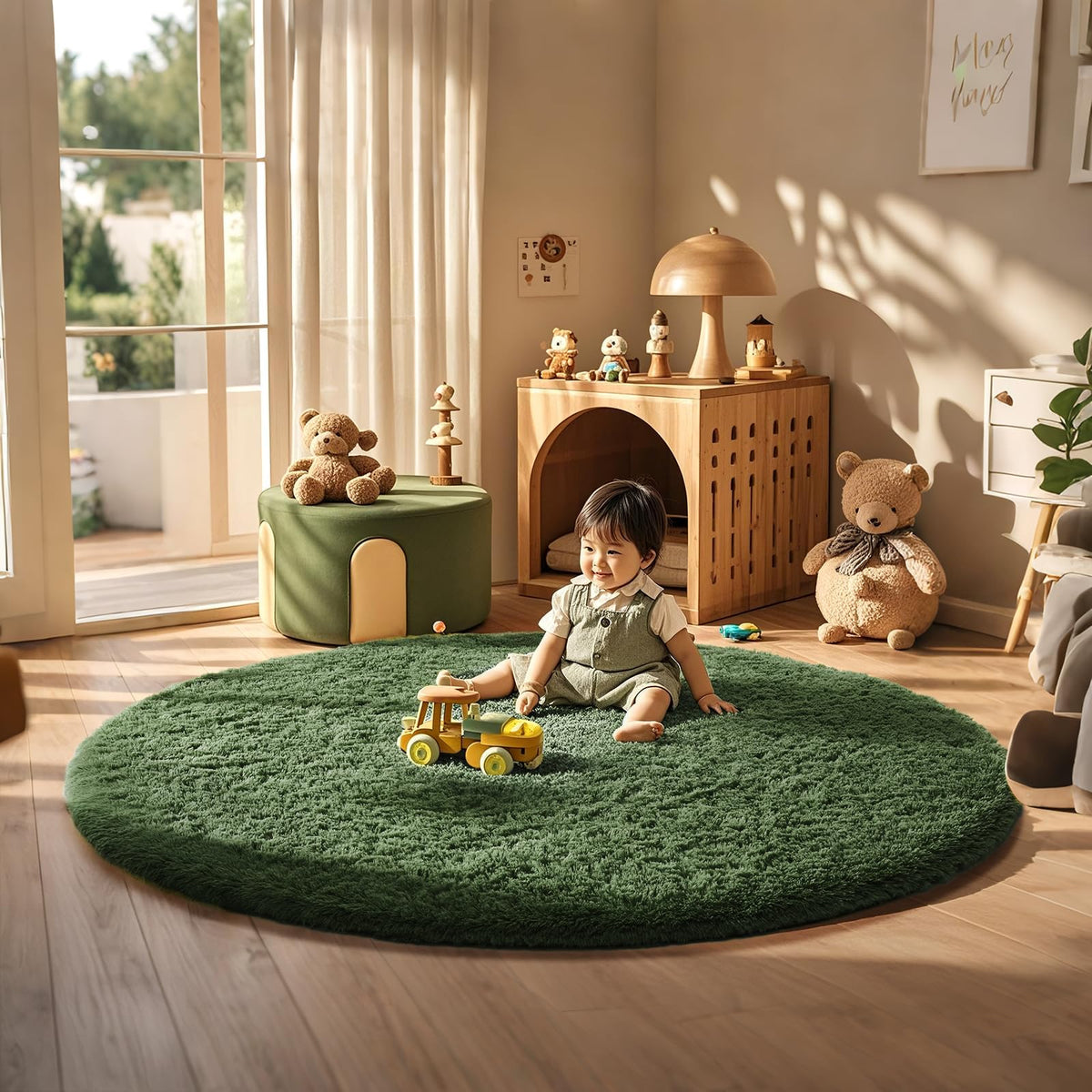 Ophanie 5x7 Area Rugs for Living Room Ivory, Fluffy Shag Large Fuzzy Plush Soft Rug, Shaggy Floor Big Carpets for Bedroom Nursery, Kids Home Decor Aesthetic with Over 99 pcs Pile fibers