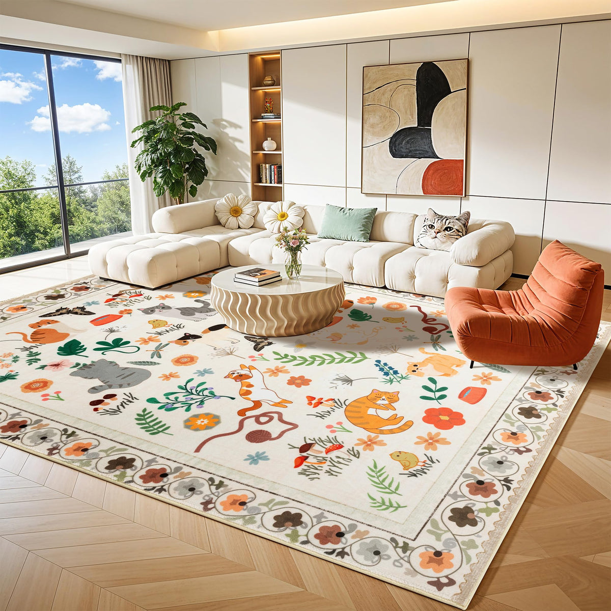 8x10 Washable Area Rug, Black Solid Area Rugs for Living Room & Bedroom