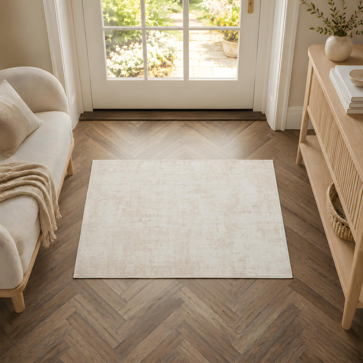 8x10 Area Rugs Living Room: Bedroom Vintage Washable Carpet Beige