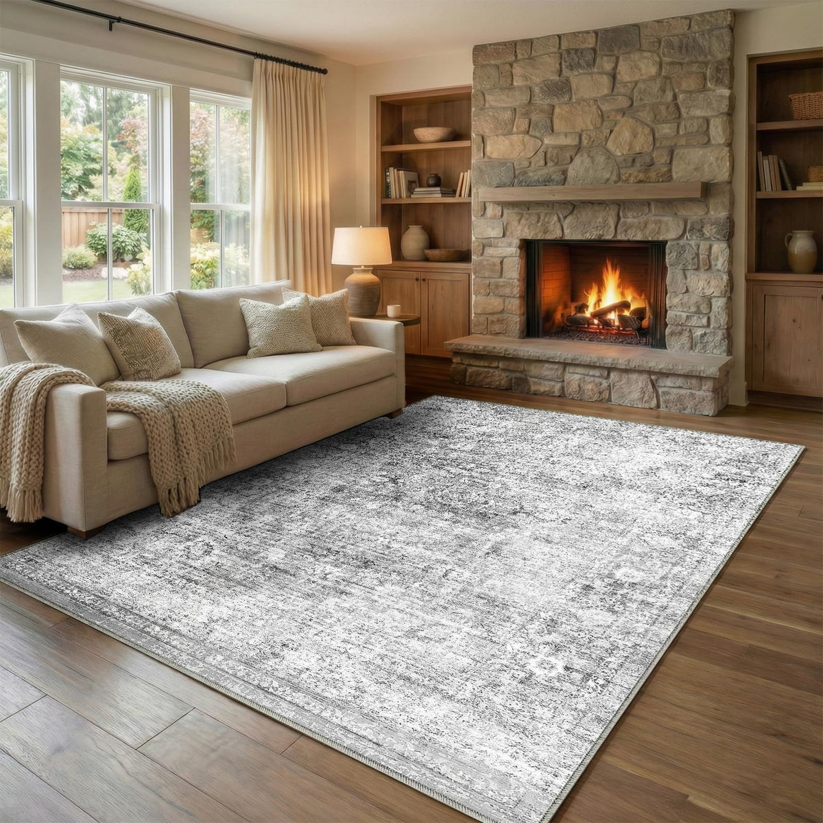 Homemate Washable Rug 9x12 Area Rugs - Vintage Rugs for Living Room
