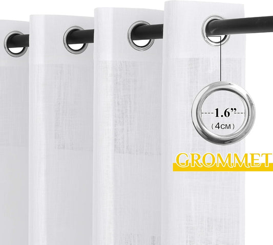 NICETOWN White Sheer Curtains for Windows 84 Inch Length, 52" W, 2 Panels