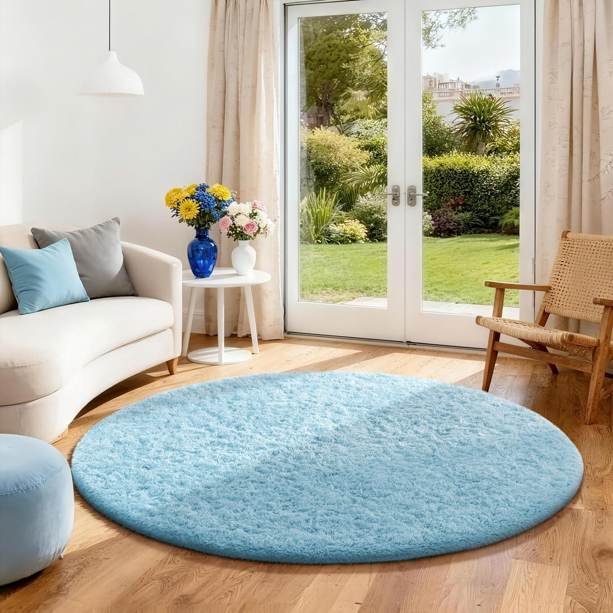 Ophanie 5x7 Area Rugs for Living Room Ivory, Fluffy Shag Large Fuzzy Plush Soft Rug, Shaggy Floor Big Carpets for Bedroom Nursery, Kids Home Decor Aesthetic with Over 99 pcs Pile fibers