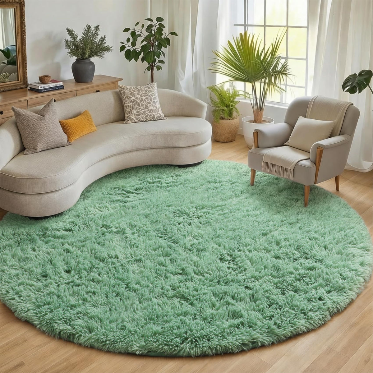 Runner Rugs for Bedroom Living Room, 2x6 Tie-Dyed Beige Hallway Area Rug