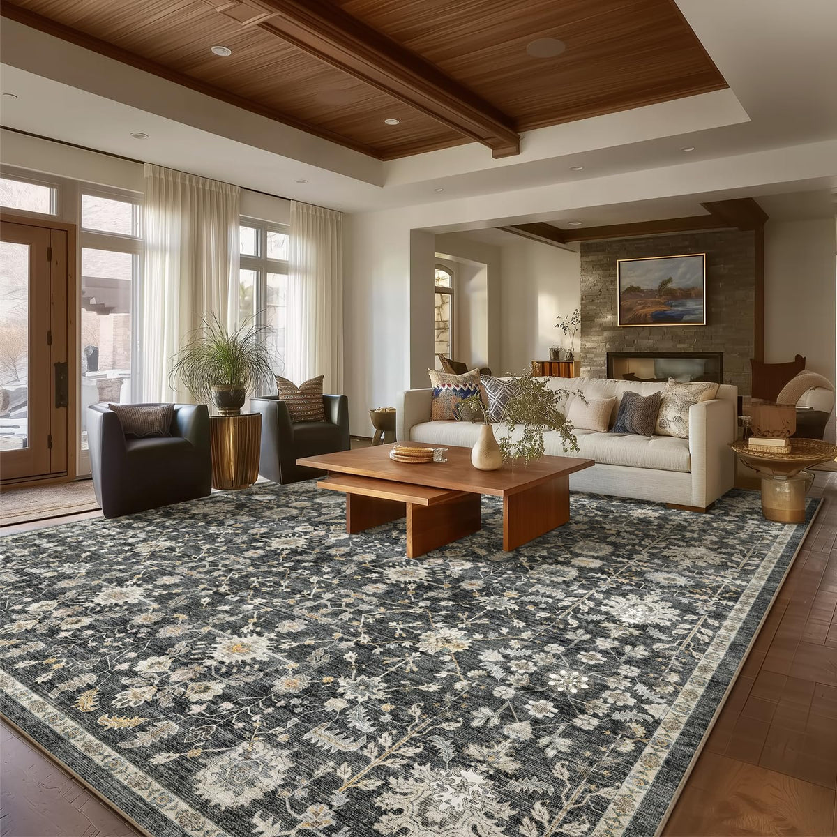 Machine Washable Rugs for Living Room: 8x10 Area Rugs for Bedroom