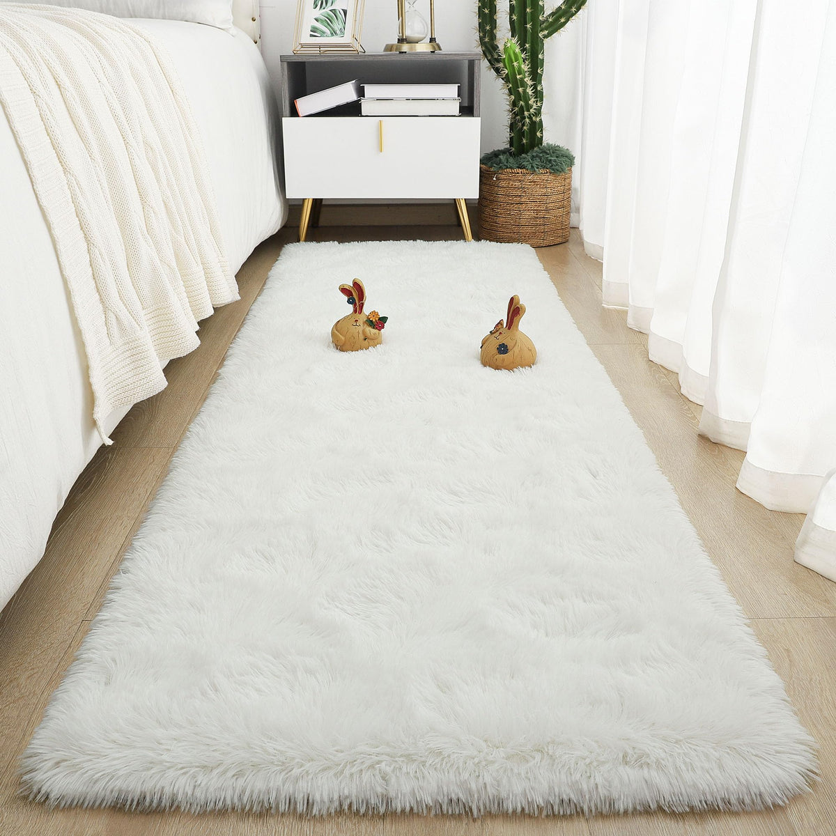 Tepook 4x6 Soft Fluffy Rug for Bedroom Fuzzy Black Rugs for Living Room