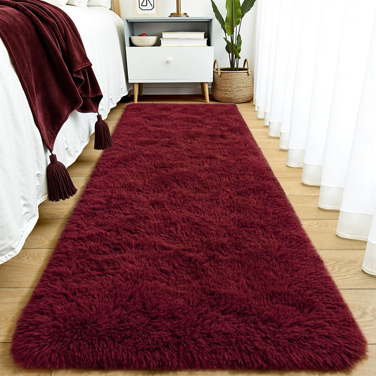 Tepook 4x6 Soft Fluffy Rug for Bedroom Fuzzy Black Rugs for Living Room