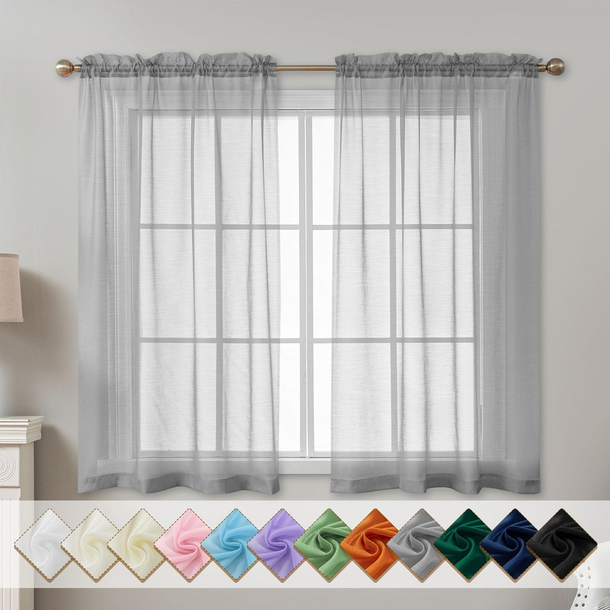 Natural Sheer Curtains 96 Inches Long Rod Pocket