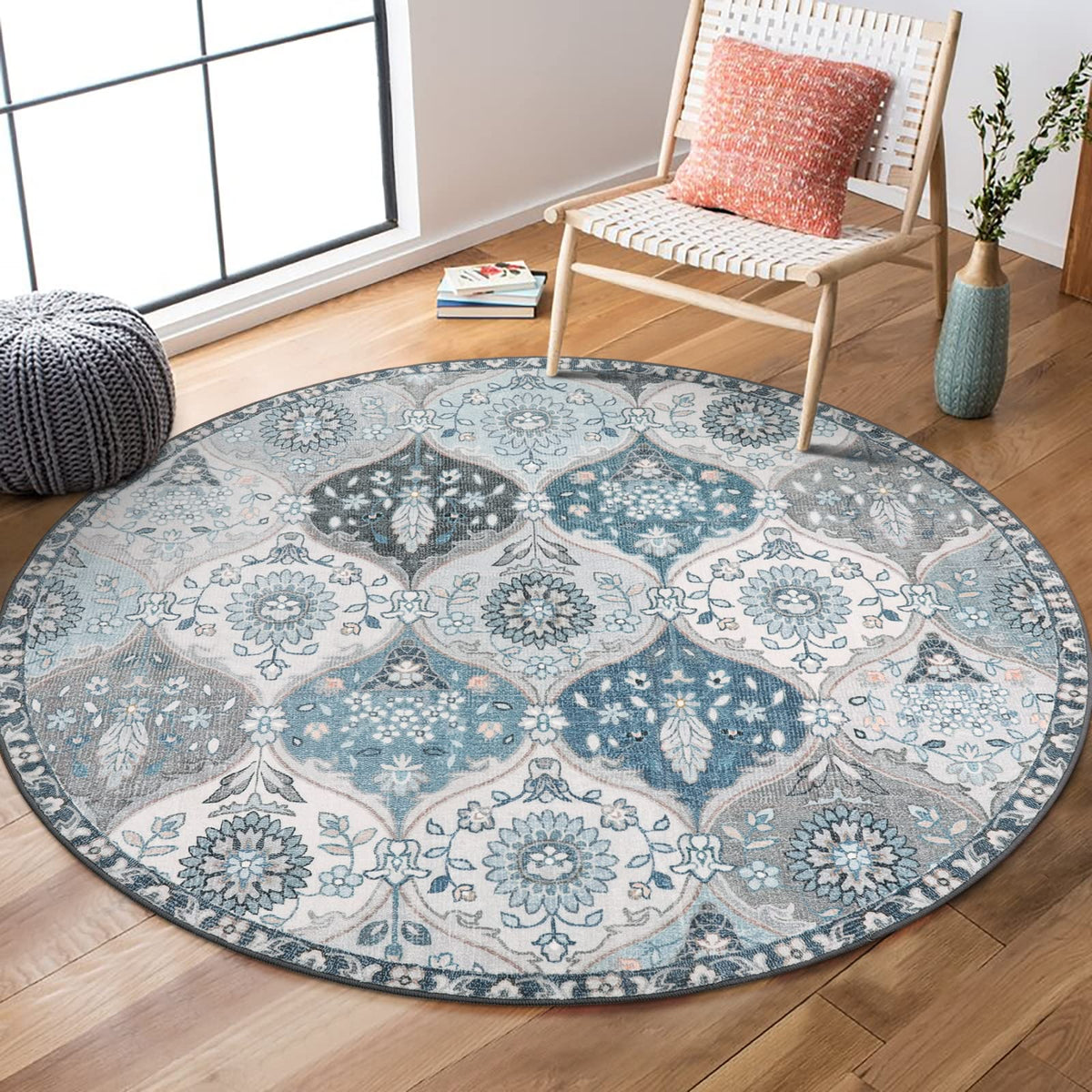 Lahome Moroccan Washable Small Area Rug, 3x5 Rug for Bedroom Living Room