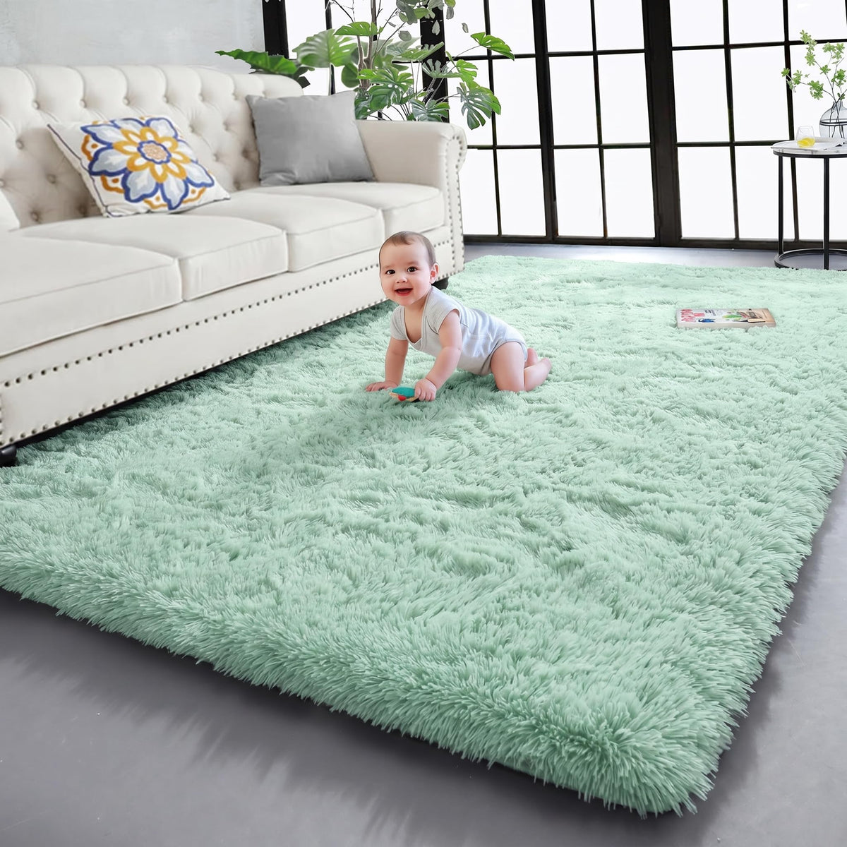 Rainbow Area Rugs for Girls Bedroom Fluffy Soft Vibrant Rugs Kids Playroom