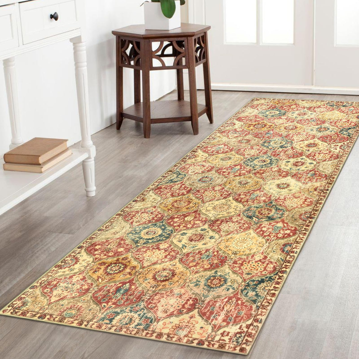 Lahome Moroccan Washable Small Area Rug, 3x5 Rug for Bedroom Living Room