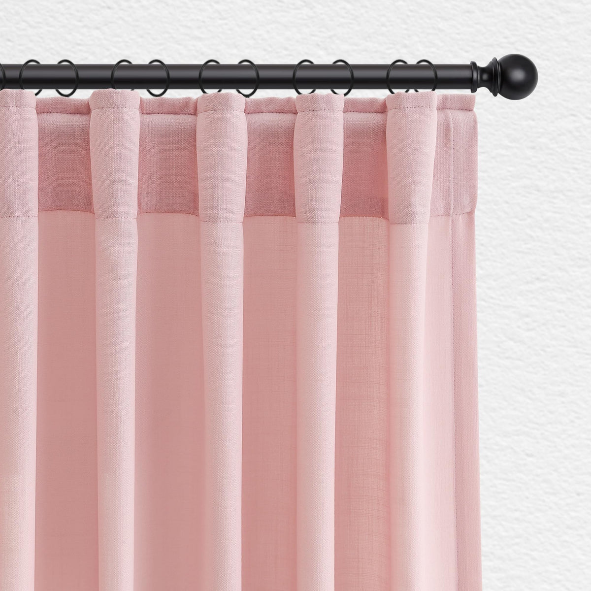 Jowels Natural Linen Curtains 84 Inches Long 2 Panels for Living Room