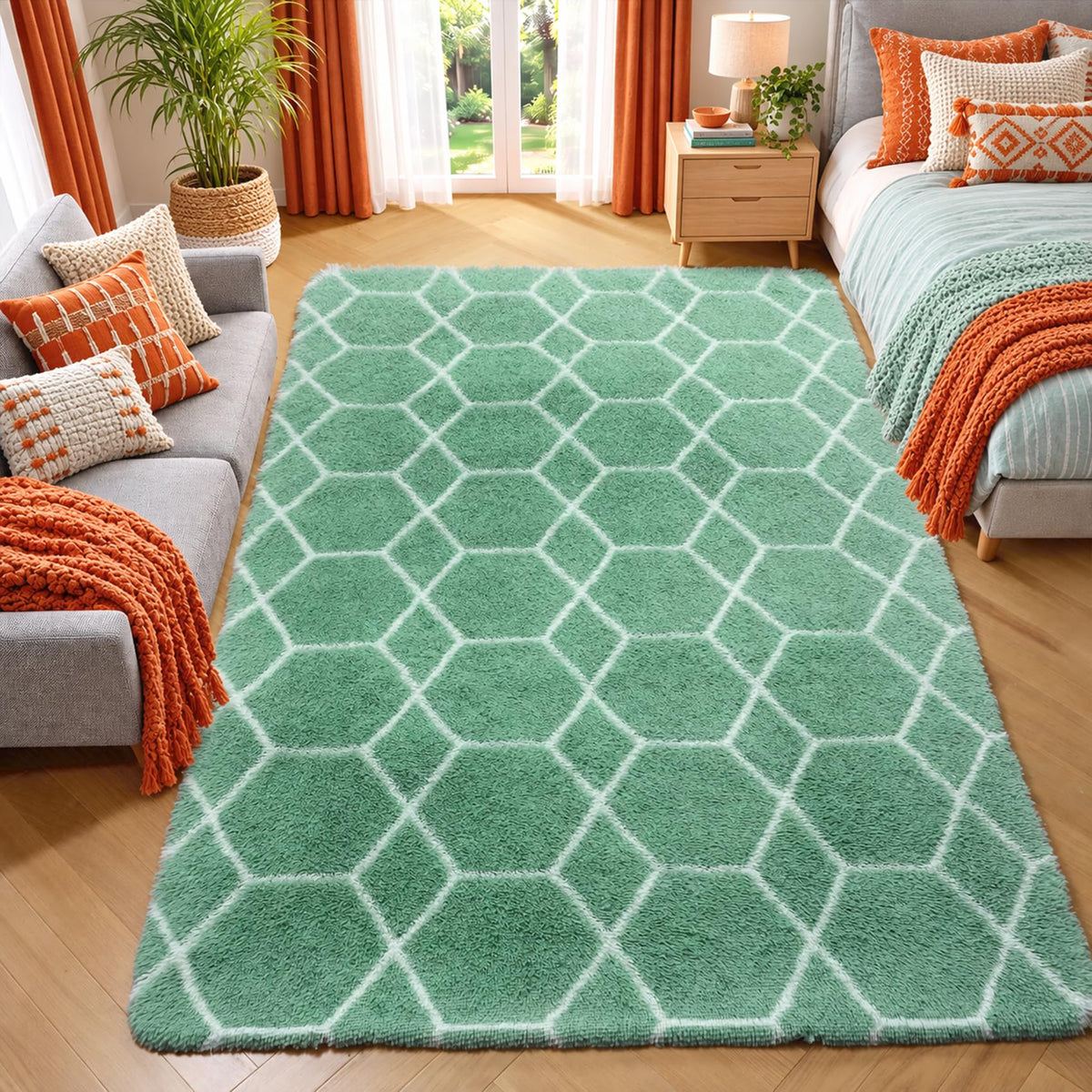 Runner Rugs for Bedroom Living Room, 2x6 Tie-Dyed Beige Hallway Area Rug