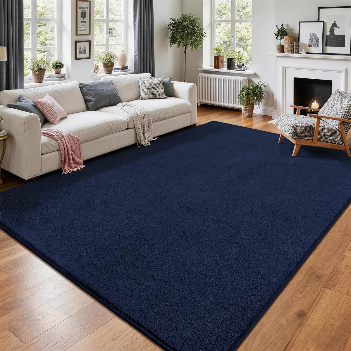 Vasofe Black Area Rugs for Living Room Bedroom, 4x6 Modern Memory Foam Rug