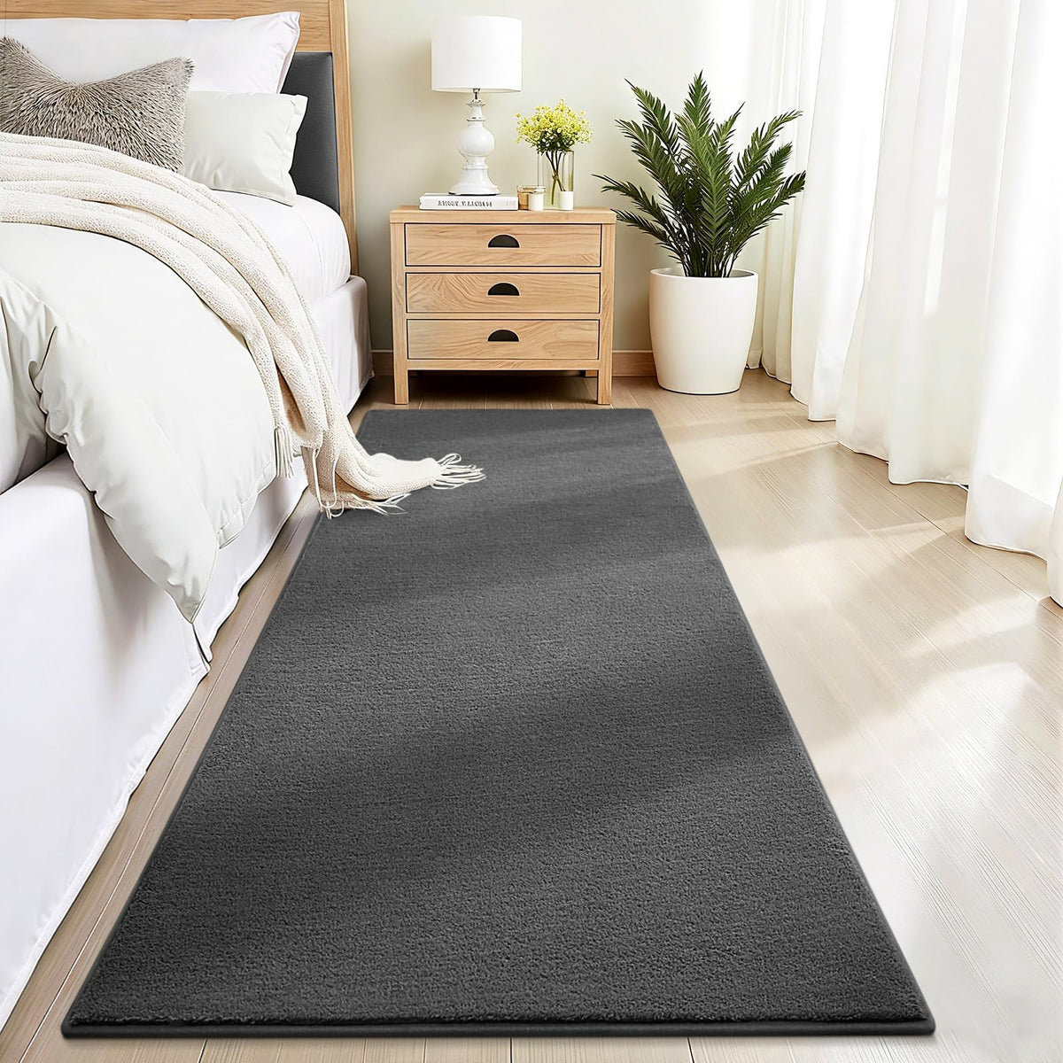 Vasofe Black Area Rugs for Living Room Bedroom, 4x6 Modern Memory Foam Rug