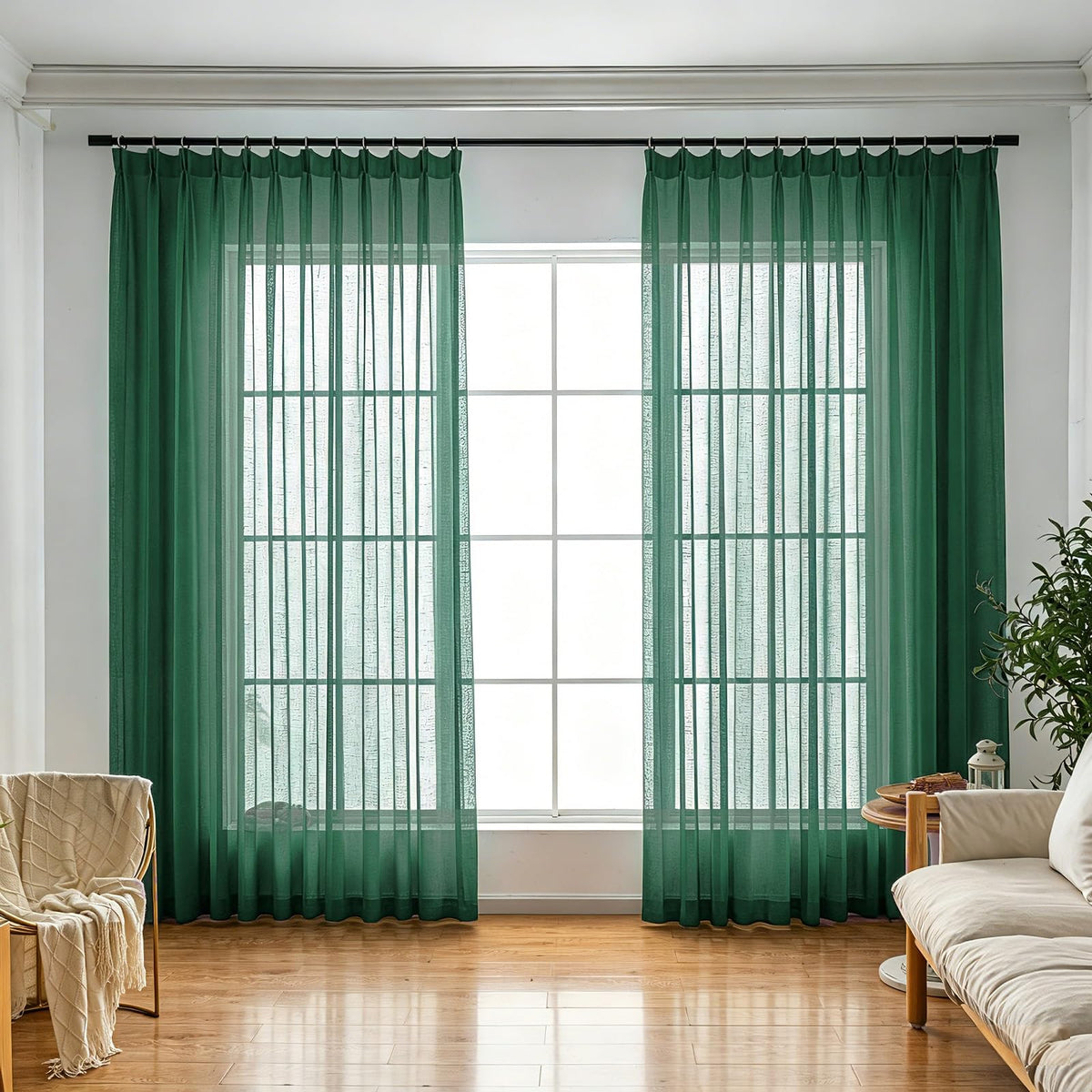 Off White Sheer Curtains 84 Inches Long Pinch Pleat Linen Textured Ceiling