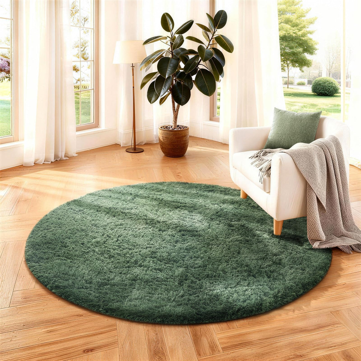 Ophanie 5x7 Area Rugs for Living Room Ivory, Fluffy Shag Large Fuzzy Plush Soft Rug, Shaggy Floor Big Carpets for Bedroom Nursery, Kids Home Decor Aesthetic with Over 99 pcs Pile fibers