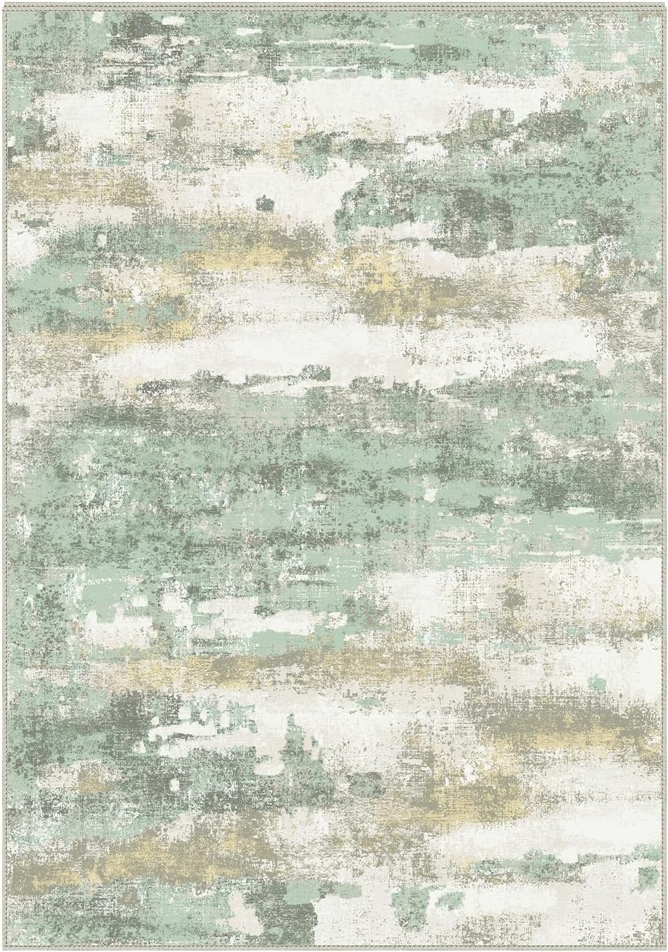 BEIMO 5x7 Green Abstract Area Rug, Washable Non-Slip for Bedroom