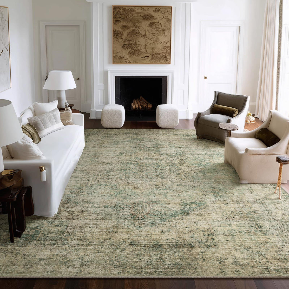 Machine Washable Rugs for Living Room: 8x10 Area Rugs for Bedroom