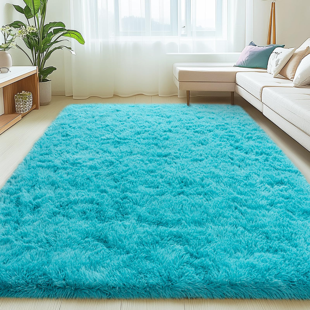 Mugorn 8x10 Area Rugs for Living Room, Large Fluffy Black Rugs for Bedroom