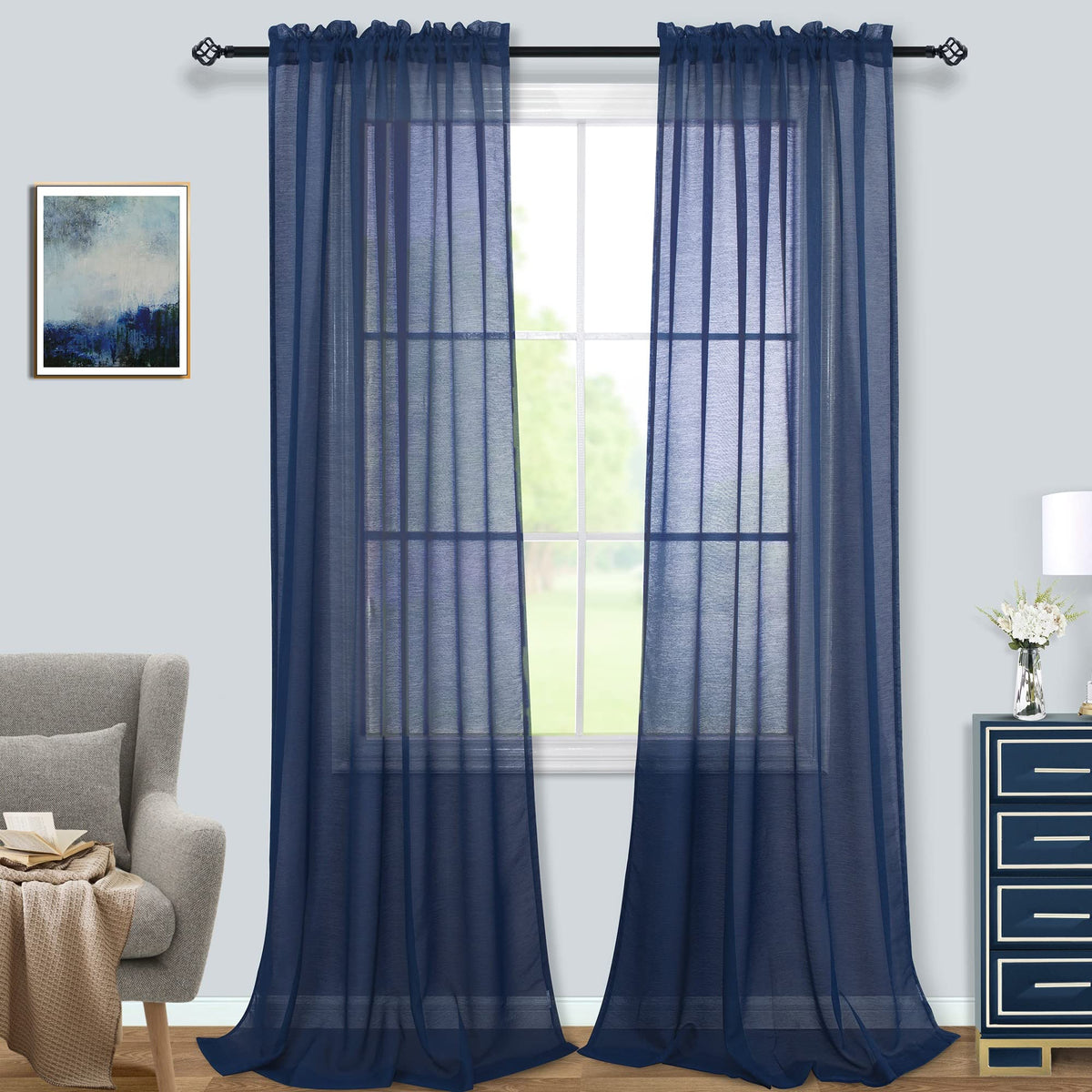 Pitalk Terracotta Curtains 84 Inch Length for Living Room 2 Panel Sets Rod Pocket Sheer Curtains for Living Room Rust Burnt Orange Red