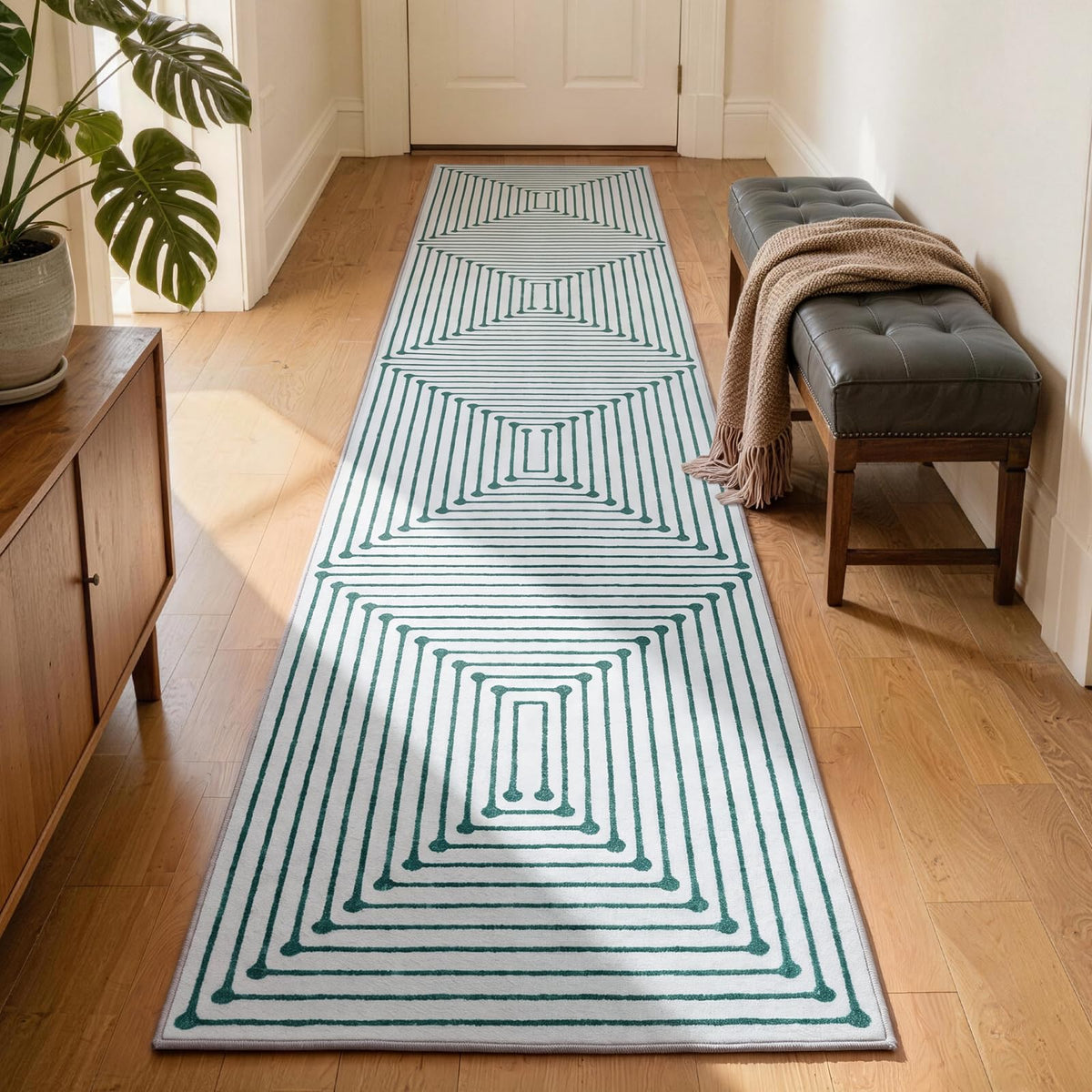 YIHOUSE Washable 5x7 Area Rugs for Living Room, Black and White Striped Rug for Bedroom Playroom Non Slip Low Pile, Soft Modern Geometric Carpet for Entryway Home Office Decor