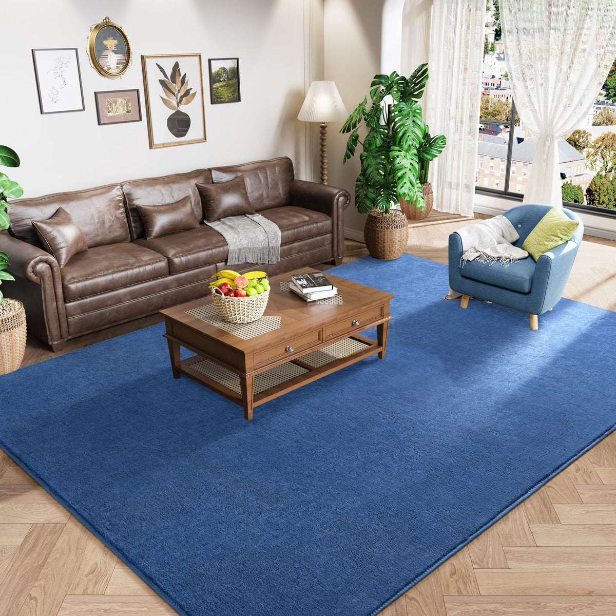 Amearea Modern Area Rugs for Bedroom Living Room, 4x6 Black Memory Foam Rug