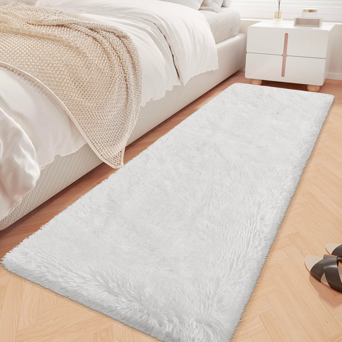 Tie-Dyed Runner Rug for Bedroom Black Grey 2x6ft Fluffy Area Rug Bedside Runner Rug for Kids Room Boys Teens Nursery Baby Living Room Dorm Home Decor Carpets