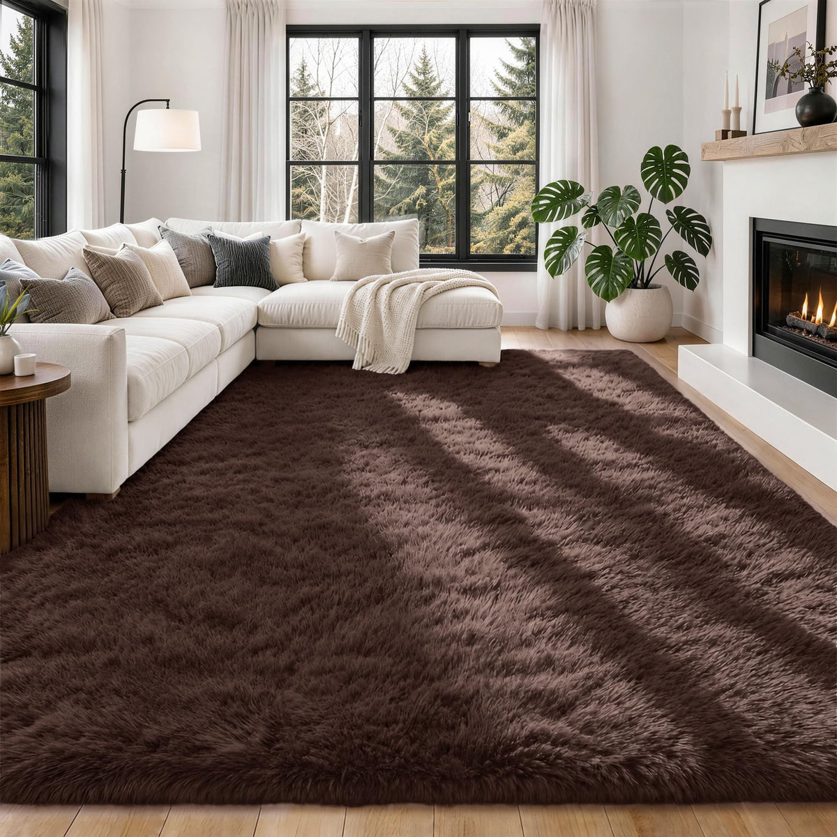 6x9 Area Rugs for Living Room Bedroom,Ultra Soft Fluffy Shag Rug Grey