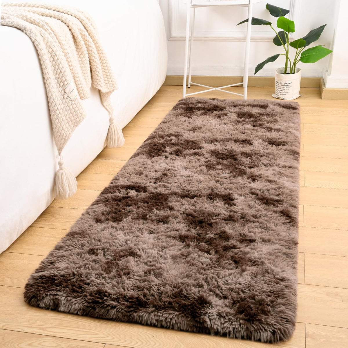 Softlife Rugs for Bedroom 4x5.3 Feet Purple Area Rug for Living Room Super Soft Shaggy Rugs for Dorm Fluffy Fuzzy Carpets Long Plush Bedside Rug Nursery Girls Boys Kids Room Home Christmas Decoration