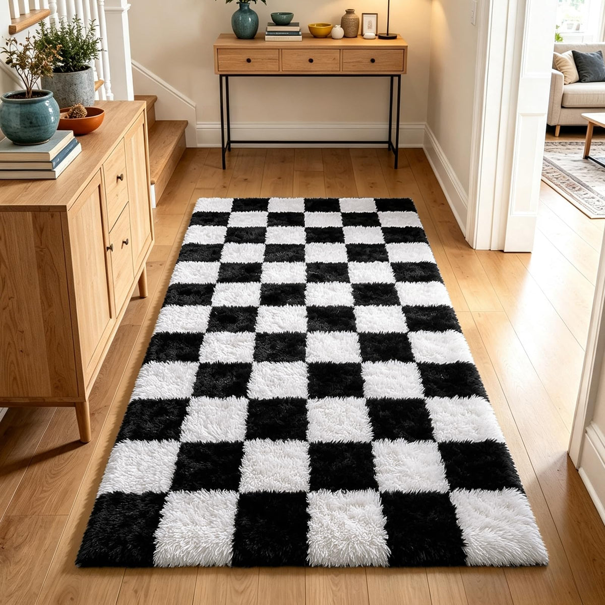 Beige 8x10 Area Rugs for Living Room, Fluffy Shag Rug Large Bedroom Carpet